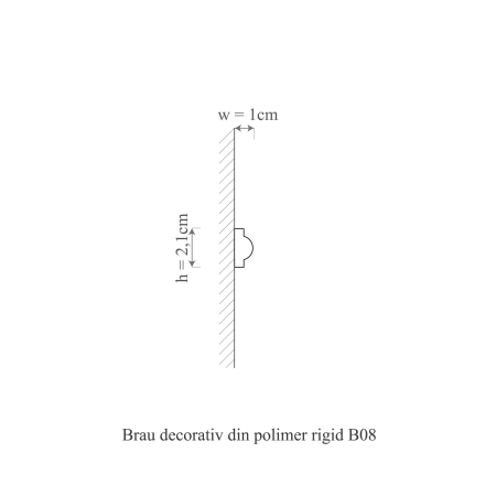 Brau decorativ din polimer rigid B8 - 2.1x1x200 cm [1]