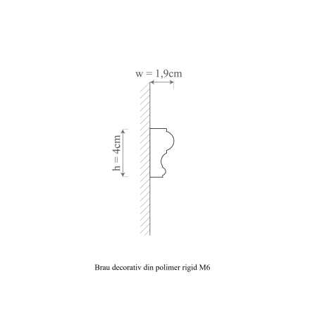 Brau decorativ din polimer rigid M6 - 4x1.9x200 cm [1]