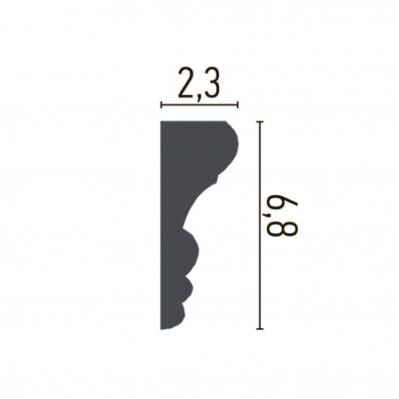 Brau decorativ din poliuretan CR806 - 6.8x2.3x200 cm [1]