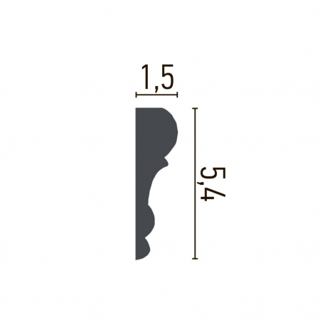 Brau decorativ din poliuretan CR807 - 5.4x1.5x200 cm [1]