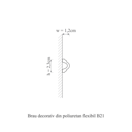Brau decorativ din poliuretan flexibil B21F - 2.3x1.2x200 cm [1]