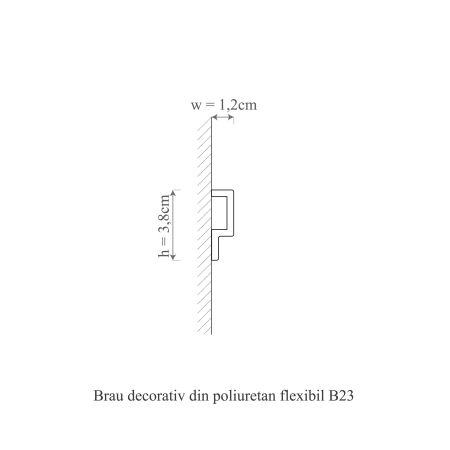 Brau decorativ din poliuretan flexibil B23F - 3.8x1.2x200 cm [1]