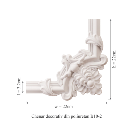 Chenar decorativ din poliuretan B10-2 - 22x22x1.6 cm [2]