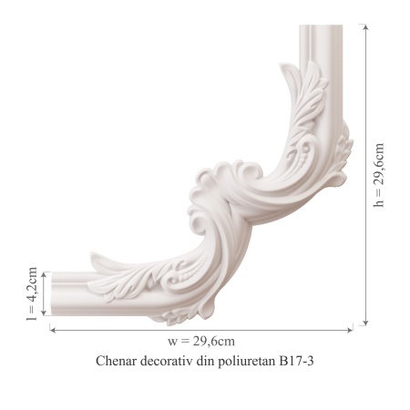 Chenar decorativ din poliuretan B17-3 - 29.6x29.6x1.7 cm [2]