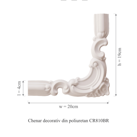 Chenar decorativ din poliuretan CR810BR - 20x1.8x19 cm [2]