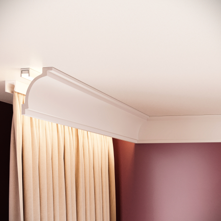 Cornisa decorativa din polimer rigid C12 - 5x7x200 cm [3]