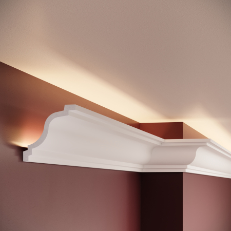 Cornisa decorativa din polimer rigid C15 - 8x8x200 cm [2]