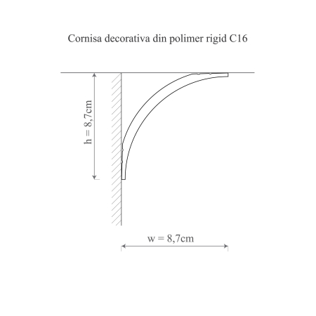Cornisa decorativa din polimer rigid C16 - 8.7x8.7x200 cm [1]