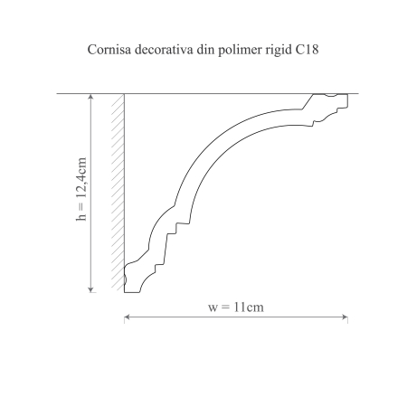 Cornisa decorativa din polimer rigid C18 - 11x12.4x200 cm [1]