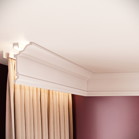 Cornisa decorativa din polimer rigid C19 - 9.7x4.8x200 cm [3]