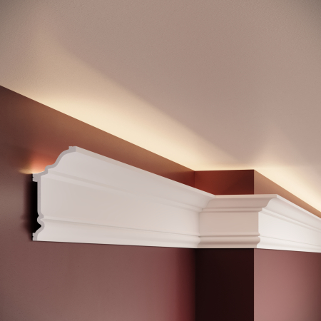 Cornisa decorativa din polimer rigid C19 - 9.7x4.8x200 cm [2]