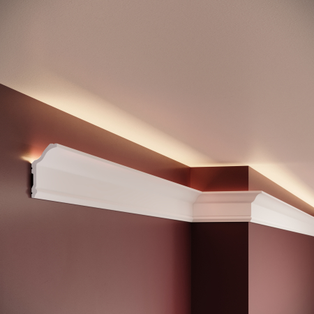 Cornisa decorativa din polimer rigid C23 - 5.7x2.9x200 cm [2]