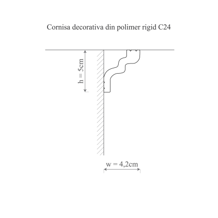 Cornisa decorativa din polimer rigid C24 - 5x4.2x200 cm [1]