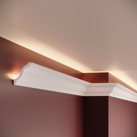 Cornisa decorativa din polimer rigid C6 - 5.4x5.2x200 cm [2]