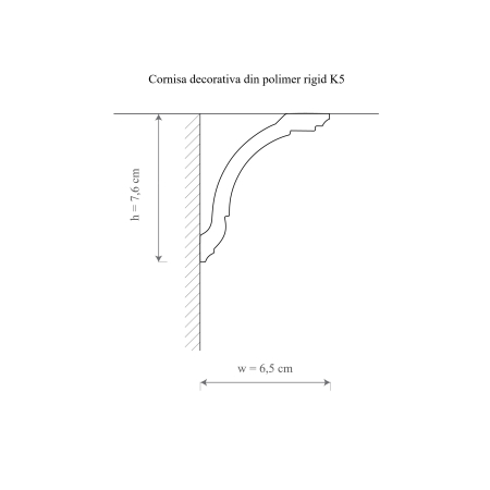Cornisa decorativa din polimer rigid K5 - 6.5x7.6x200 cm [1]