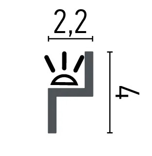 Cornisa decorativa din polimer rigid KH902 - 4x2.2x200 cm [2]