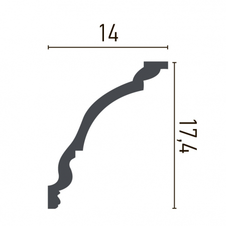 Cornisa decorativa din poliuretan C727 - 17.4x14x200 cm [1]