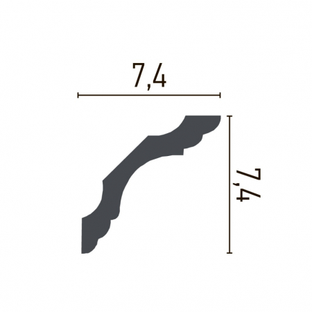 Cornisa decorativa din poliuretan P801 - 7.4x7.4x200 cm [1]