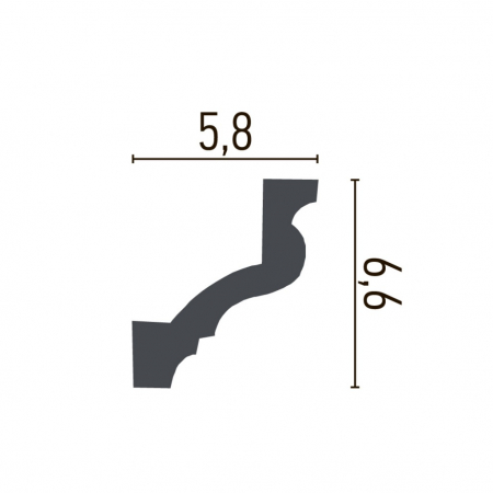 Cornisa decorativa din poliuretan P834 - 6.6x5.8x200 cm [1]