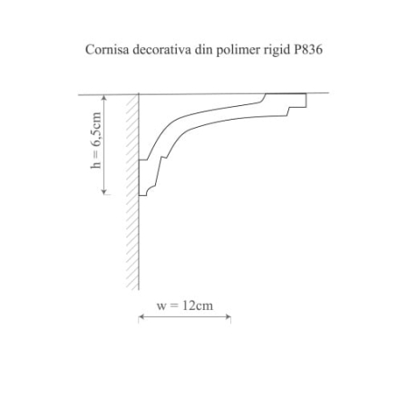 Cornisa decorativa din poliuretan P836 - 6.5x12x200 cm [1]