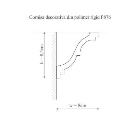 Cornisa decorativa din poliuretan P876 - 8x8.5x200 cm [1]