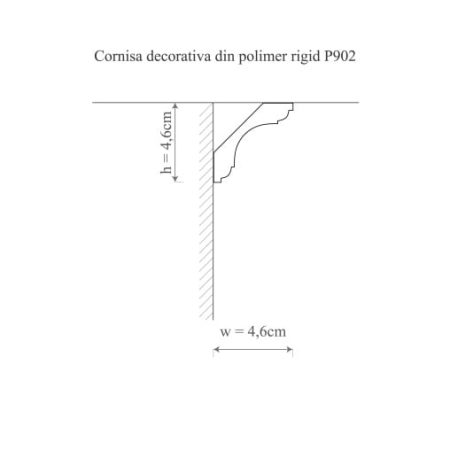Cornisa decorativa din poliuretan P902 - 4.6x4.6x200 cm [1]