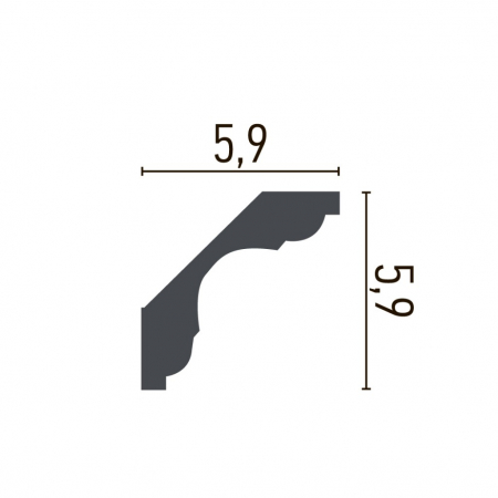 Cornisa decorativa din poliuretan P908 - 5.9x5.9x200 cm [1]