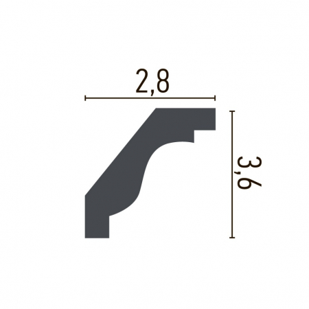 Cornisa decorativa din poliuretan P921 - 3.6x2.8x200 cm [1]