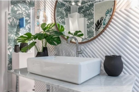 Panou riflaj decorativ 3D din polimer rigid, model Cloud - 12x1.2x250 cm [6]