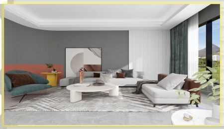 Panou riflaj decorativ 3D din polimer rigid, model Dune - 13x1.2x250 cm [5]