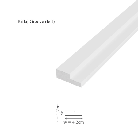 Panou riflaj decorativ 3D din polimer rigid, model Groove - 12.2x1.2x250 cm [3]