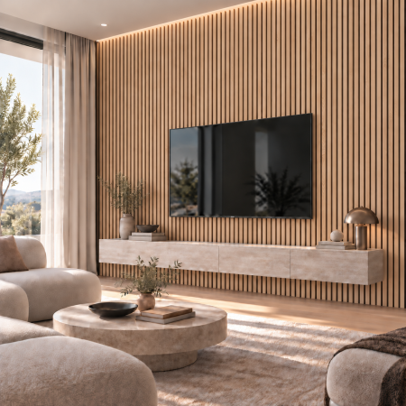 Panou riflaj decorativ 3D din polimer rigid, model Moon Light- 12.2x1.2x270 cm [1]