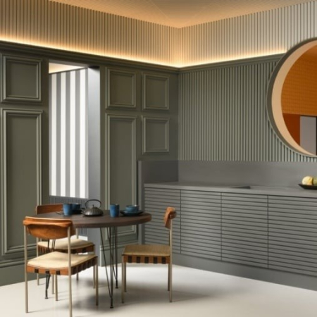 Panou riflaj decorativ 3D din polimer rigid, model Steps - 12x2.1x290 cm [2]