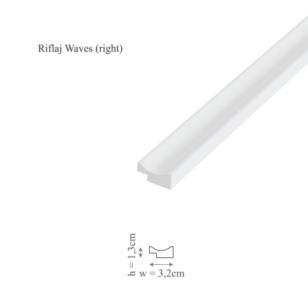 Panou riflaj decorativ 3D din polimer rigid, model Waves - 14.8x1.3x250 cm [4]