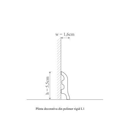 Plinta decorativa din polimer rigid L1 - 5.5x1.6x200 cm [1]