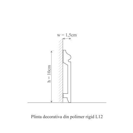 Plinta decorativa din polimer rigid L12 - 10x1.5x200 cm [1]