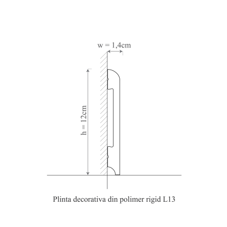 Plinta decorativa din polimer rigid L13 - 12x1.4x200 cm [1]