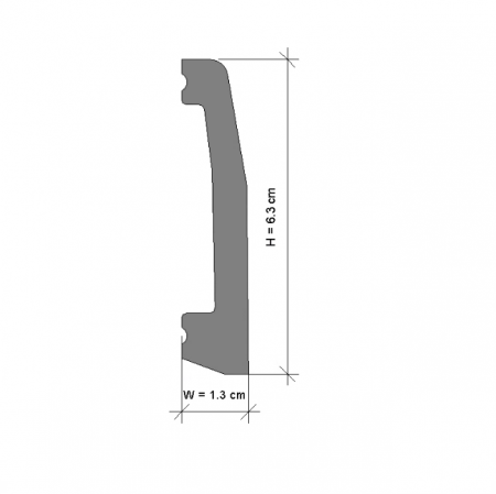 Plinta decorativa din polimer rigid L2 - 6.3x1.3x200 cm [1]