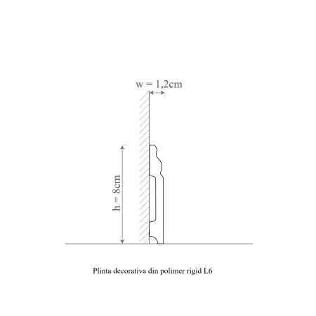 Plinta decorativa din polimer rigid L6 - 8x1.2x200 cm [1]