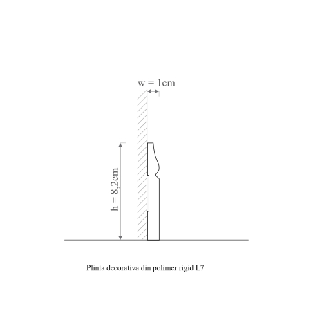 Plinta decorativa din polimer rigid L7 - 8.2x1x240 cm [1]