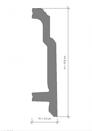 Plinta decorativa din polimer rigid L8 - 10.8x2.5x240 cm [1]