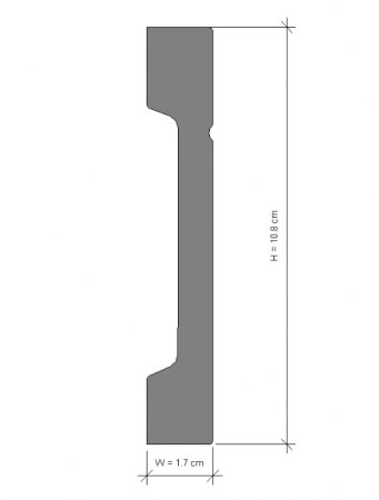Plinta decorativa din polimer rigid L9 - 10.7x1.7x240 cm [1]