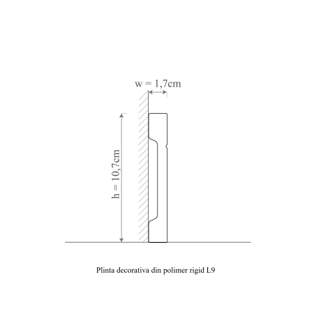 Plinta decorativa din polimer rigid L9 - 10.7x1.7x240 cm [1]