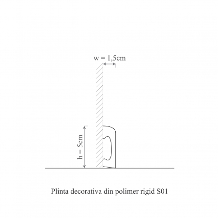 Plinta decorativa din polimer rigid S1 - 5x1.5x200 cm [1]