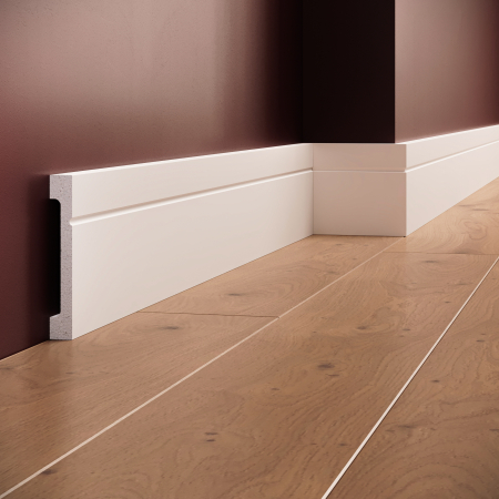 Profile interior MANAVI - Plinta decorativa din polimer rigid S12 - 11x1.6x200 cm