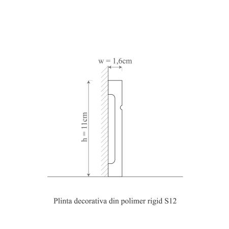 Plinta decorativa din polimer rigid S12 - 11x1.6x200 cm [2]