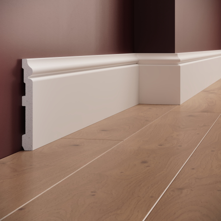 Profile interior MANAVI - Plinta decorativa din polimer rigid S15 - 13.8x1.7x200 cm