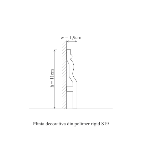 Plinta decorativa din polimer rigid S19 - 11x1.9x200 cm [1]