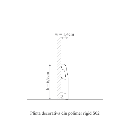 Plinta decorativa din polimer rigid S2 - 6.9x1.4x200 cm [1]