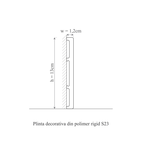 Plinta decorativa din polimer rigid S23 - 13x1.2x200 cm [2]